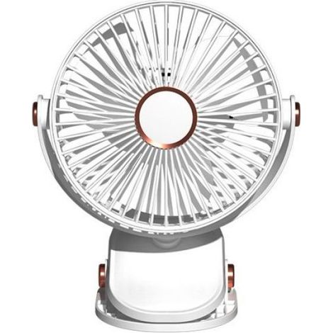 Clip-Ventilator, 5 Geschwindigkeitsstufen, integrierte LED-Leuchte, leistungsstarker Akku, für Zuhause, Büro und Reisen (1/2)