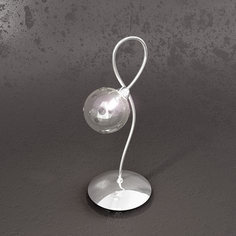 Lampada Scrivania Contemporanea Super Ball Metallo Cromo Vetro Pirex 1 Luce G9 (1/2)