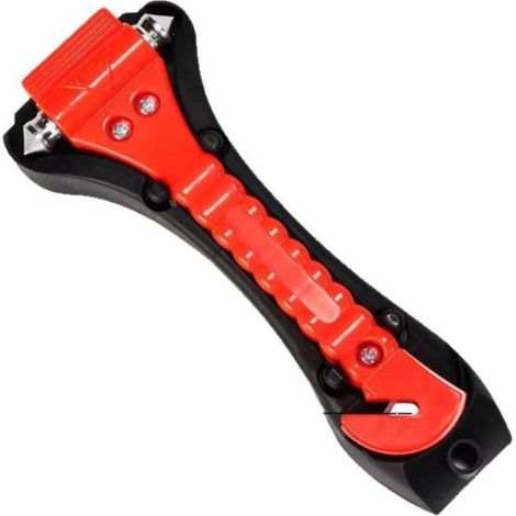 Martillo de seguridad para automóviles (juego de 3), herramienta de evacuación de emergencia con rompeventanas y cortador de cinturones de seguridad, rompeventanas ligero y portátil (1/4)
