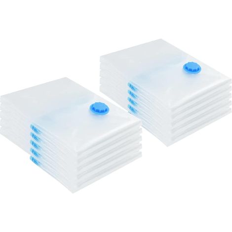 Sacs de rangement 10 pcs Transparent et Bleu 70 x 50 cm (1/5)