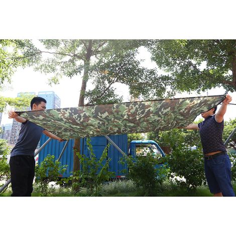 Tapis de pluie portable, léger et camouflage pour extérieur (2 x 1,43 m) (1/5)
