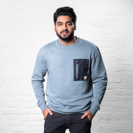 STIER Heavy Crew Sweater en coton biologique duty S sedona sage