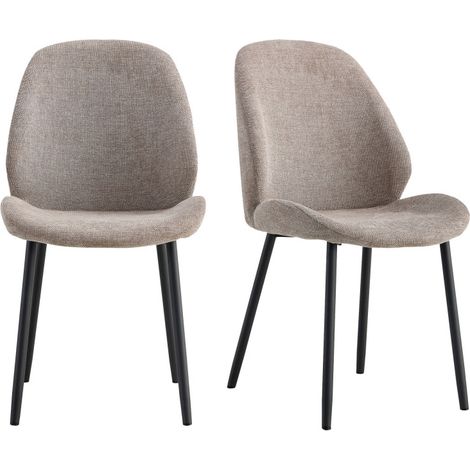 CARLA-Chaise en tissu gris (x2) (1/5)