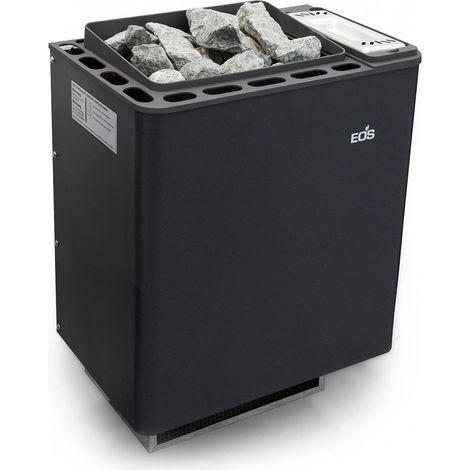 Eos Bi-O Thermat W 9 kW Combi Saunaofen mit Verdampfer Wandofen Anthrazit