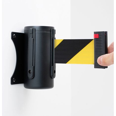 Tendinastro da Parete 3 m con Clip di Chiusura Nastro Giallo/Nero (1/5)