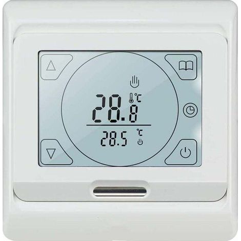 16A Programmable Electric Underfloor Heating Thermostat with Sensor, Digital Room Thermostat, Underfloor Heating Controller with LCD Touch Screen (1/5)
