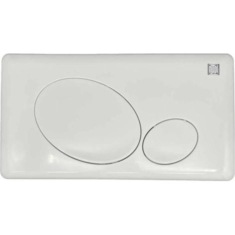 Placca di comando a due pulsanti per cassetta WC finitura bianca modello 08WPB Nupi Geco