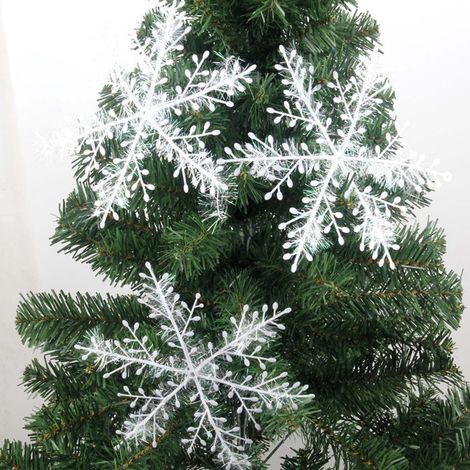 Guirlande De Flocons De Neige - Décoration De Sapin De Noël En Plastique - Pour Intérieur Et Fêtes - 3 Pièces (1/5)