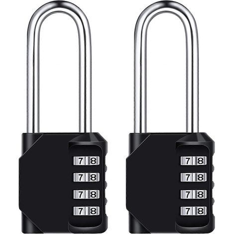 Cadenas à combinaison 6,9 cm [Lot de 2] Cadenas étanche à 4 chiffres, en métal et zinc résistant aux intempéries (1/5)