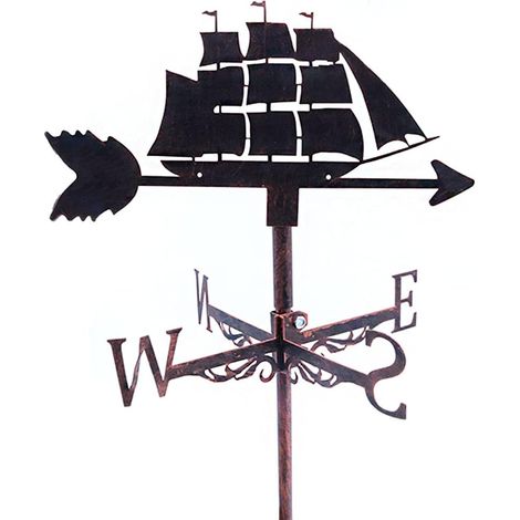 Metal Wind Vane - Stainless Steel Outdoor Iron Roof Garden Yard Wind Vane (1/5)