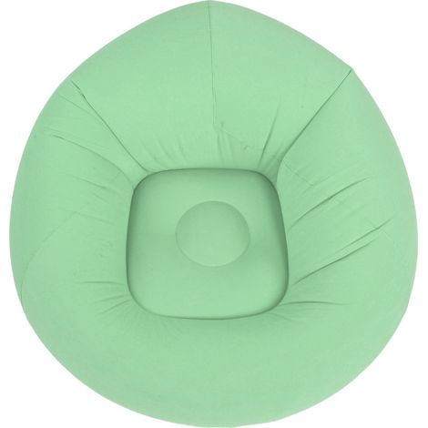 Fauteuil gonflable sans billes, en PVC souple floqué, ergonomique, pour salon ou chambre, vert (1/5)