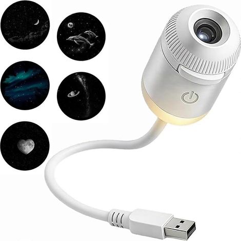 Projecteur Enchantibook 2-en-1 : Veilleuse Galaxie et Projecteur Ciel Étoilé Portable USB pour Chambre Blanche (1/4)
