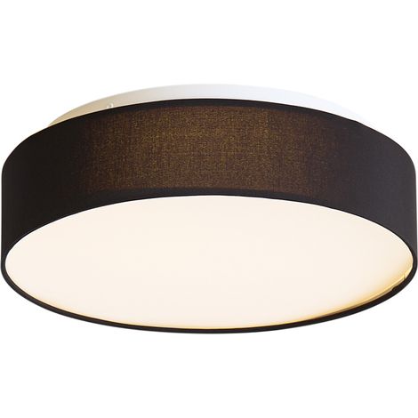 QAZQA Plafoniera Smart Nera 35cm con LED e Telecomando - Flat