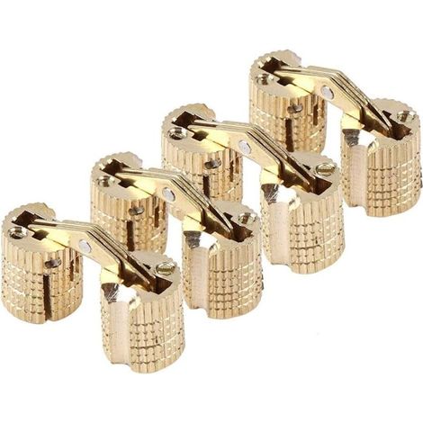 Set di 4 cerniere invisibili in ottone e rame, ideali per realizzare porte in legno, scatole regalo, portagioie, angolo di apertura di 180°. (1/4)