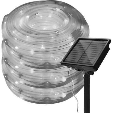 1 Guirlande lumineuse, 12 mètres, 100 lumières, 8 modes, fil flexible, panneau solaire, jardin, terrasse, Noël (1/5)