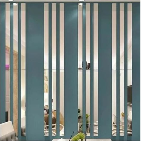 20 Pièces Stickers Muraux Miroirs, Miroirs Décoratifs Modernes 3D pour Salon Chambre-Argent, 5 50cm (1/5)