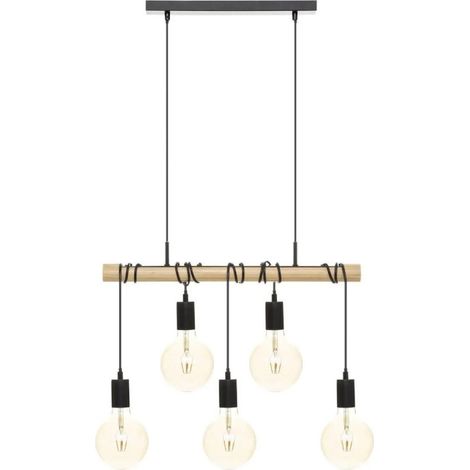 Suspension 5 Têtes "Jake" 120cm Noir (1/3)