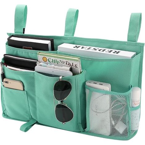 Bunk Bed Storage Bag, Hanging Bed Storage Bag, 8 Pockets for Student Room Bed, Hospital Bed, Baby Bed Rails, Oxford Cloth (1/3)