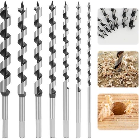 Forets à Bois Set , Mèche à Bois Hélicoïdal , 7 PCS SDS-Plus Forets à Bois Set en Acier Au Carbone Spiral Trou Cutter Outil à Bois Kit (1/4)