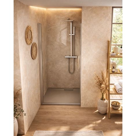 Exagonshop Nicchia doccia 90 cm battente in vetro temperato 6 mm