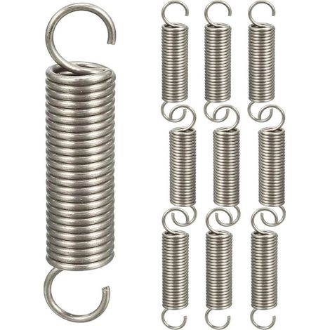 10 Stück Doppelhaken-Zugfedern, Druckfedern-Sortiment, Hakenfedern, 1,21145 mm (1/2)