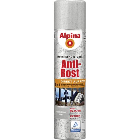 Alpina Sprühmetallschutz-Lack Hammerschlag 400 ml silber Sprühlack Schutzlack (1/2)