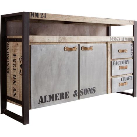 Sideboard Mango 145x40x85 natur bedruckt FACTORY 143