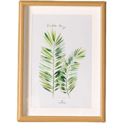 2 pièces Cadre en aluminium en bois, Cadre photo A4 fait à la main en bois, Cadre En Aluminium En Bois, Cadre photo Hama, cadre en bois de magasin pour montage mural ou affichage de table (1/5)