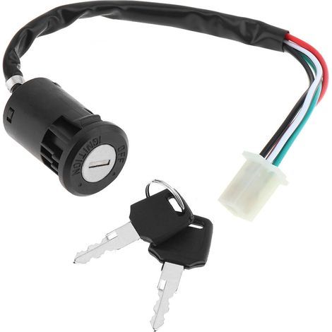 Interrupteur à Clé de Contact de Moto,Contacteur à Clé,Clés D'allumage de Remplacement,L'interrupteur à Clé D'allumage Remplacement,pour Taotao ATV Quad Dirt Pocket Bike Scooter Electrique (1/5)