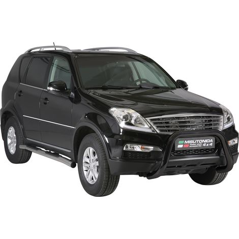 Pare-buffle Avant pour SsangYong Rexton W 2013-2017 76 mm en Acier Noir (1/5)
