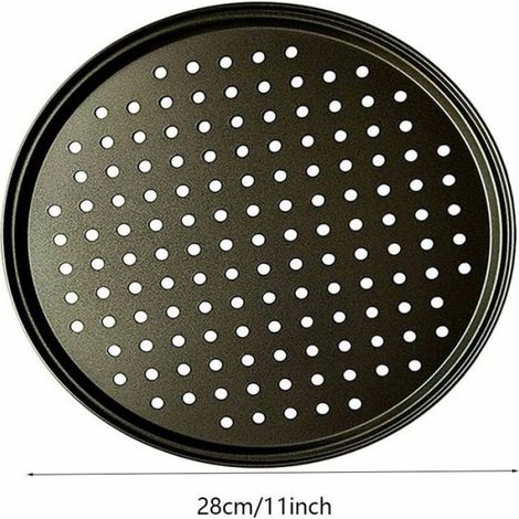 Poêle à Pizza Punch Acier Au Carbone Plat Four Perforé Multi-Usages Anti-adhérent Plaques à Pizza Utilisée pour Pâtisserie, La Pizza (1/4)