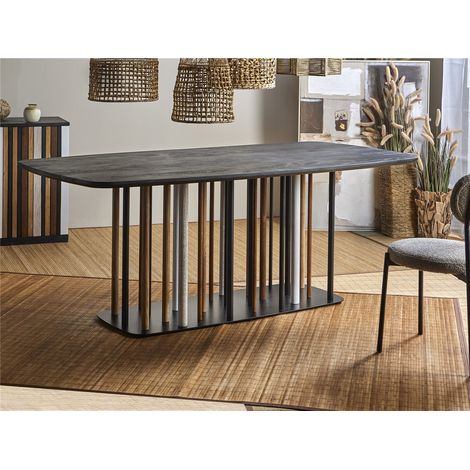 Mehrfarbiger Akazien-Y-Dm-Tisch 200 x 100 x 77 cm. 200 x 100 x 77 cm (1/3)