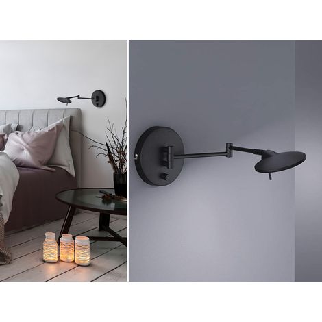 Wandleuchte Kazan Led Dimmbar Schwarz Einstellbar Ø14 cm Trio Lighting (1/5)