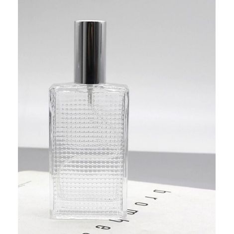 Vaporisateur de parfum rechargeable, flacon de parfum vide de 100 ml, flacon carré en verre transparent, à remplir soi-même, atomiseur de parfum et entonnoir pour homme et femme, parfum, (1/4)