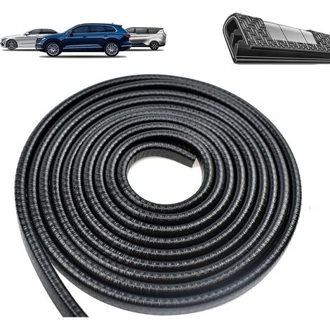 10m door protection strip for cars, bar stool/bar seal, U-shaped sheet metal seal, no adhesive required – Black (1/5)