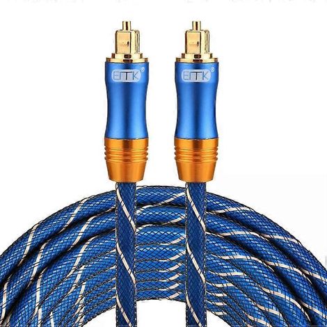 Câble optique numérique Toslink mâle-mâle - 5 m, 6 mm, plaqué or (1/5)