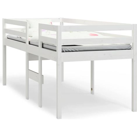 Maison Exclusive - Hochbett Weiß 75x190 cm Massivholz Kiefer
