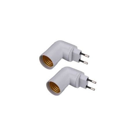 Portalampada E27 con interruttore wireless per lampada da parete, AC 230V, portalampada a LED, adattatore E27 per lampada da comodino, faretto E27, confezione da 2 (lampadine non incluse) - Crezuo