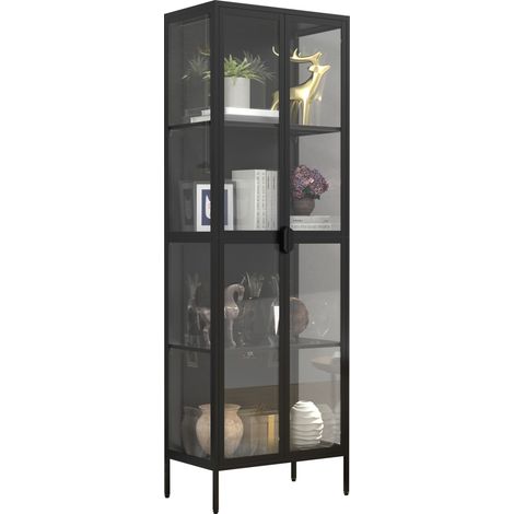 Vetrina in vetro in acciaio Floka XXL 180x60x35 - VCM