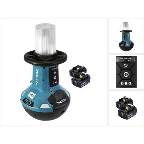 Makita DML 810 F Luz LED portátil con batería 18 / 36 V ( 2 x 18 V ) 5500 lm IP54 + 2 baterías de 3,0 Ah - sin cargador