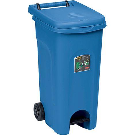 BIDONE URBAN ECO SYSTEM CON PEDALE LT.80- - cm.51x40x79,5h. - blu - 1 pezzi STEFANPLAST