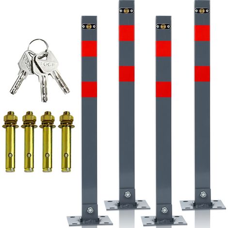 4 Impostare la barriera post barriere nastri di parcheggio Lock blocco blocco pieghevole angolare da parcheggio 65 cm Fusibile (1/5)
