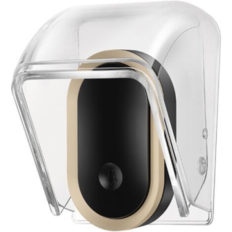 Housse de protection imperméable pour sonnette extérieure, housse de protection contre la pluie, bouclier à bouton poussoir, couvercle de sonnette transparent, 9,7 x 6,4 cm, facile à utiliser (1/5)