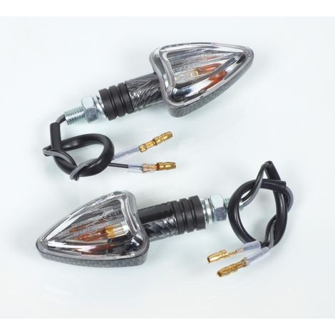 Clignotant Tun'R look carbone vitre transparente M8 pour moto (1/3)