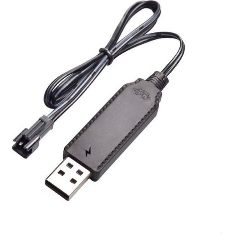 Cable de carga USB para baterías recargables LiPo de 3,6 V y 3,7 V. Conector SM-2. Se utiliza en coches de juguete RC, camiones, trenes y barcos. (1/5)