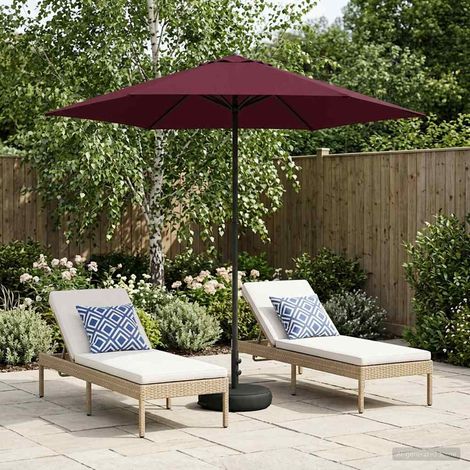 Paraguas de Jardín con Base 230 x 230 cm Poliéster Rectangular