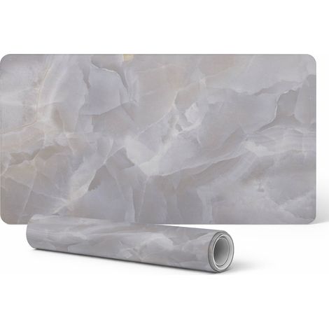 Alfombrilla protectora antideslizante para escritorio con estampado de olas de m谩rmol, 120 x 60 cm.