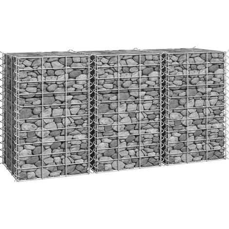 Arriates de gaviones 3 unidades hierro 30x30x50 cm vidaXL (1/6)