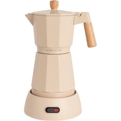 CRÉER - Cafetière italienne électrique avec fonction maintien au chaud - Sable - THERA MOKA ÉLECTRIQUE (1/5)