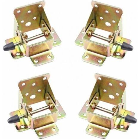 4 Pcs Pied Table Rabattable, Cadre de Support Pliable, Charnières Autobloquantes, Matériel de Charnière Pliable pour établi, Pieds Pliants, Pliable Verrouillage Extension (1/5)
